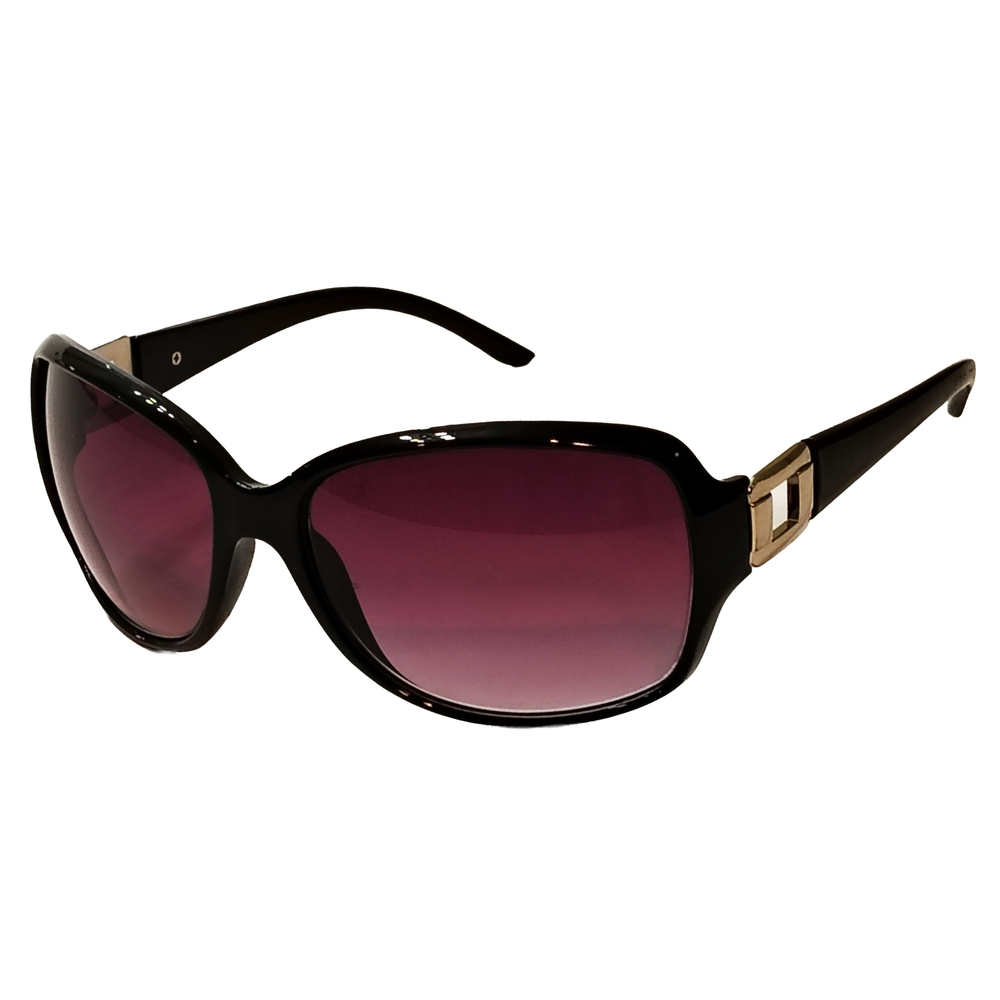 Oversized purple-tinted fasion sunglasses gold-tone hardware